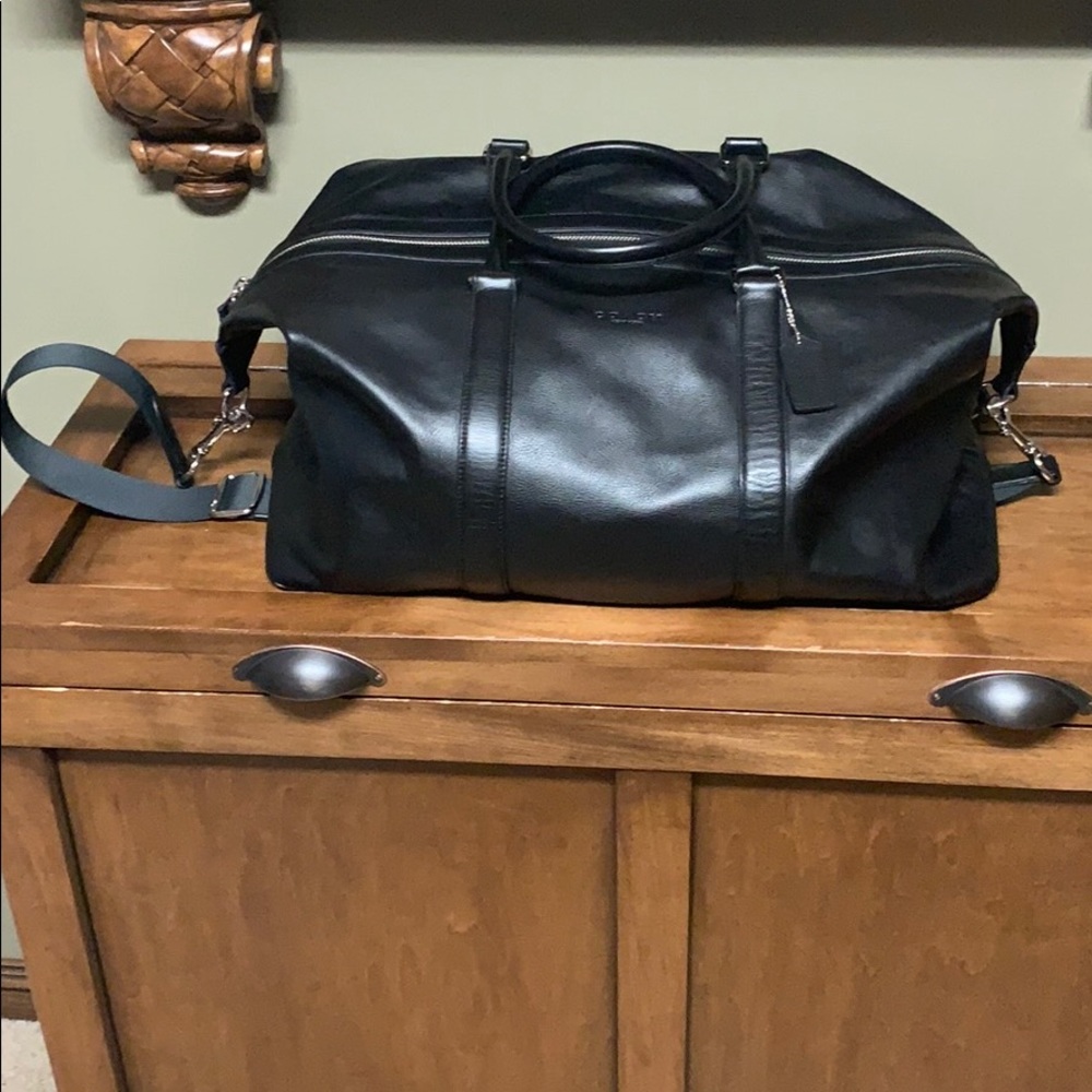 Leather Coach keep all duffle